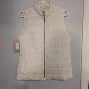 Michael Kors Cream Quilted Puffer Vest